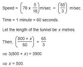 the length of the tunnel (in meters) is