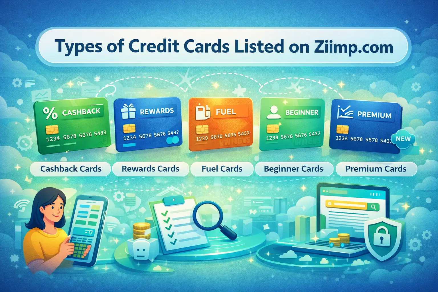 Types of Credit Cards Listed on Ziimp.com