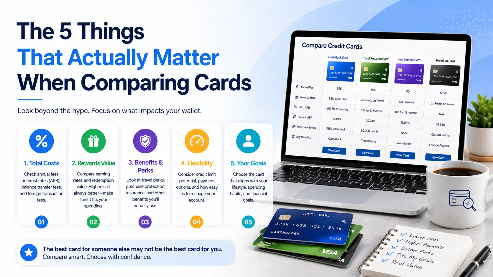 Comparing credit cards for smarter choices
