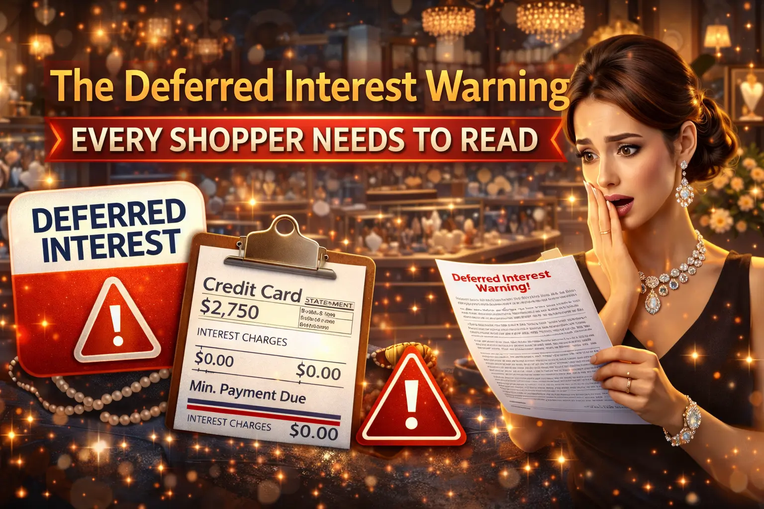 Deferred interest warning at luxury store