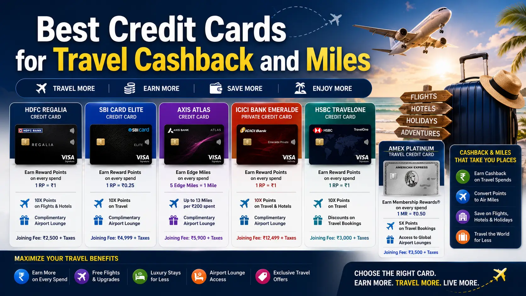 Best travel credit cards comparison banner