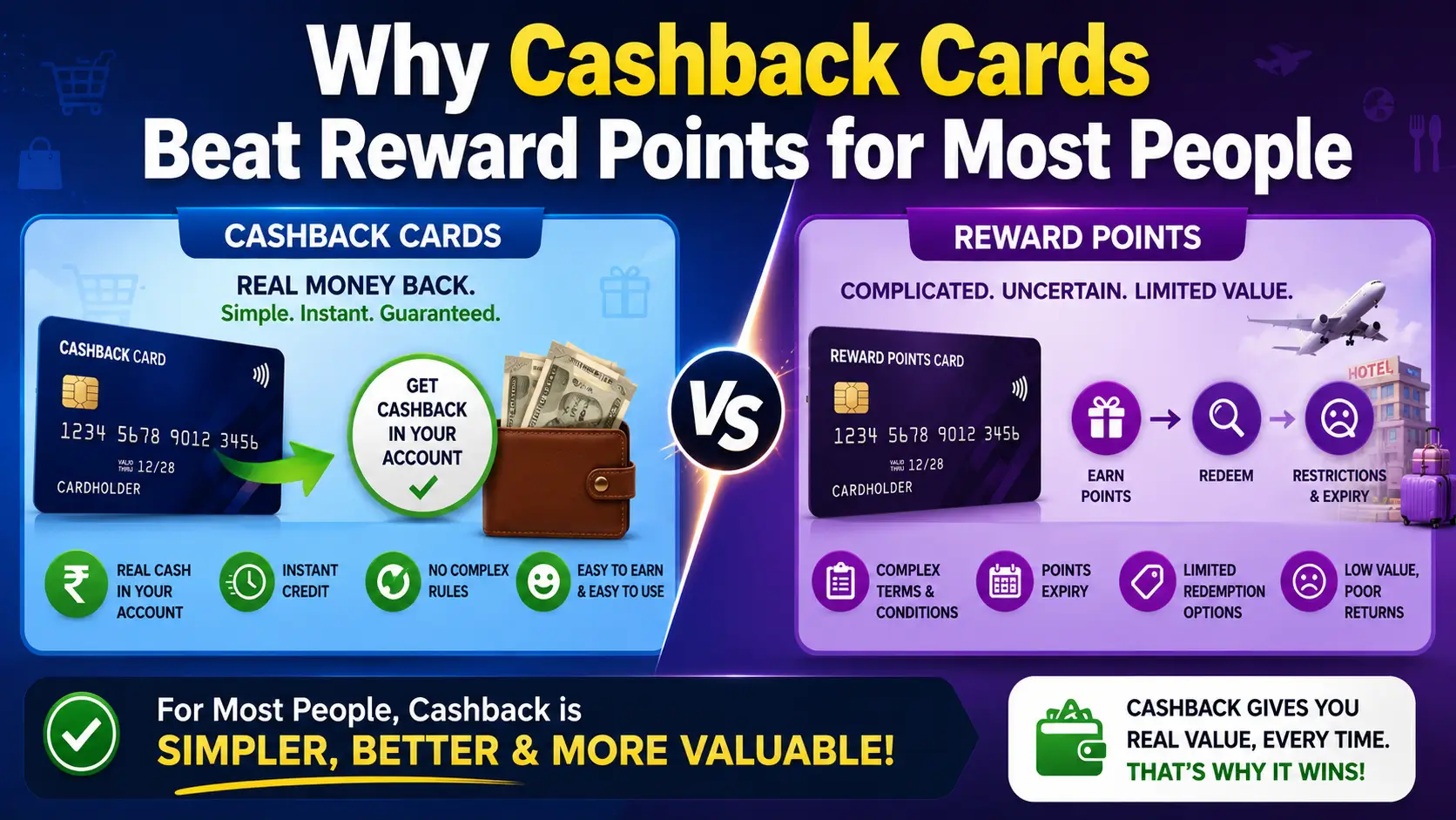 Cashback cards vs reward points