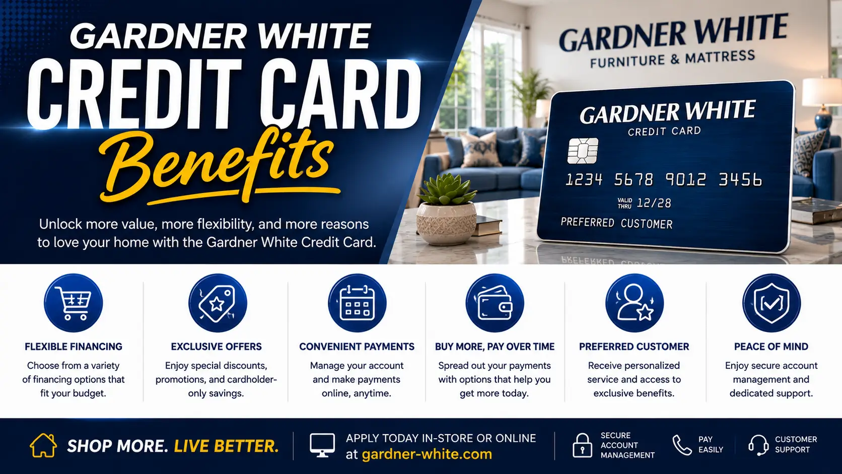 Gardner White credit card benefits overview