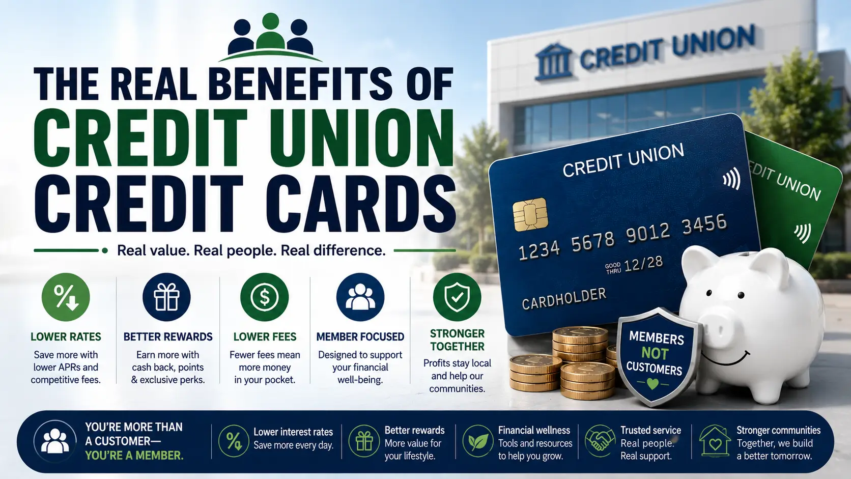 Financial benefits with credit union focus