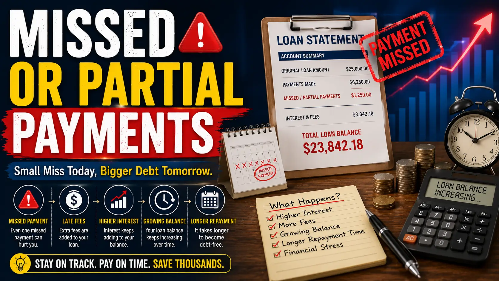 Missed payments lead to bigger debt