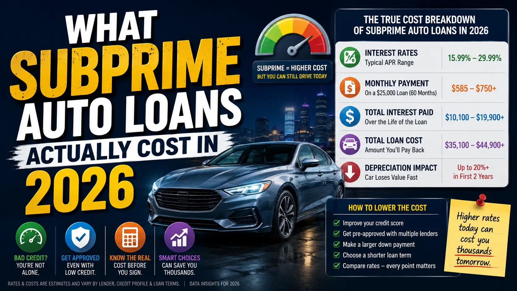 Subprime Auto Loans: True Cost in 2026